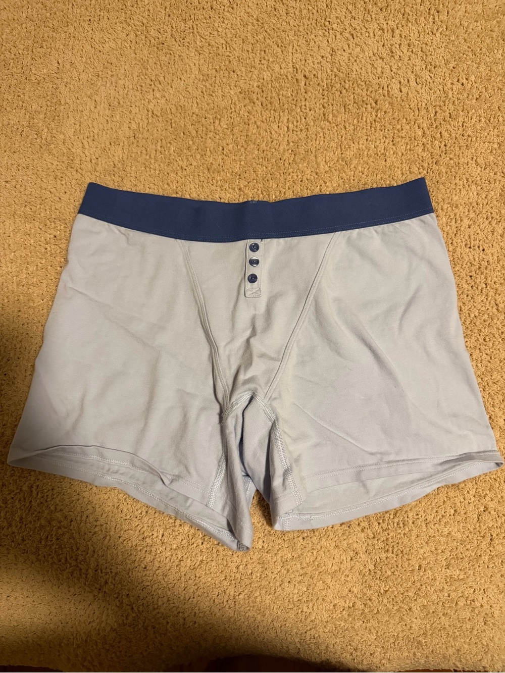 aerie Women's Light Gray Boxer Briefs with Navy Waistband